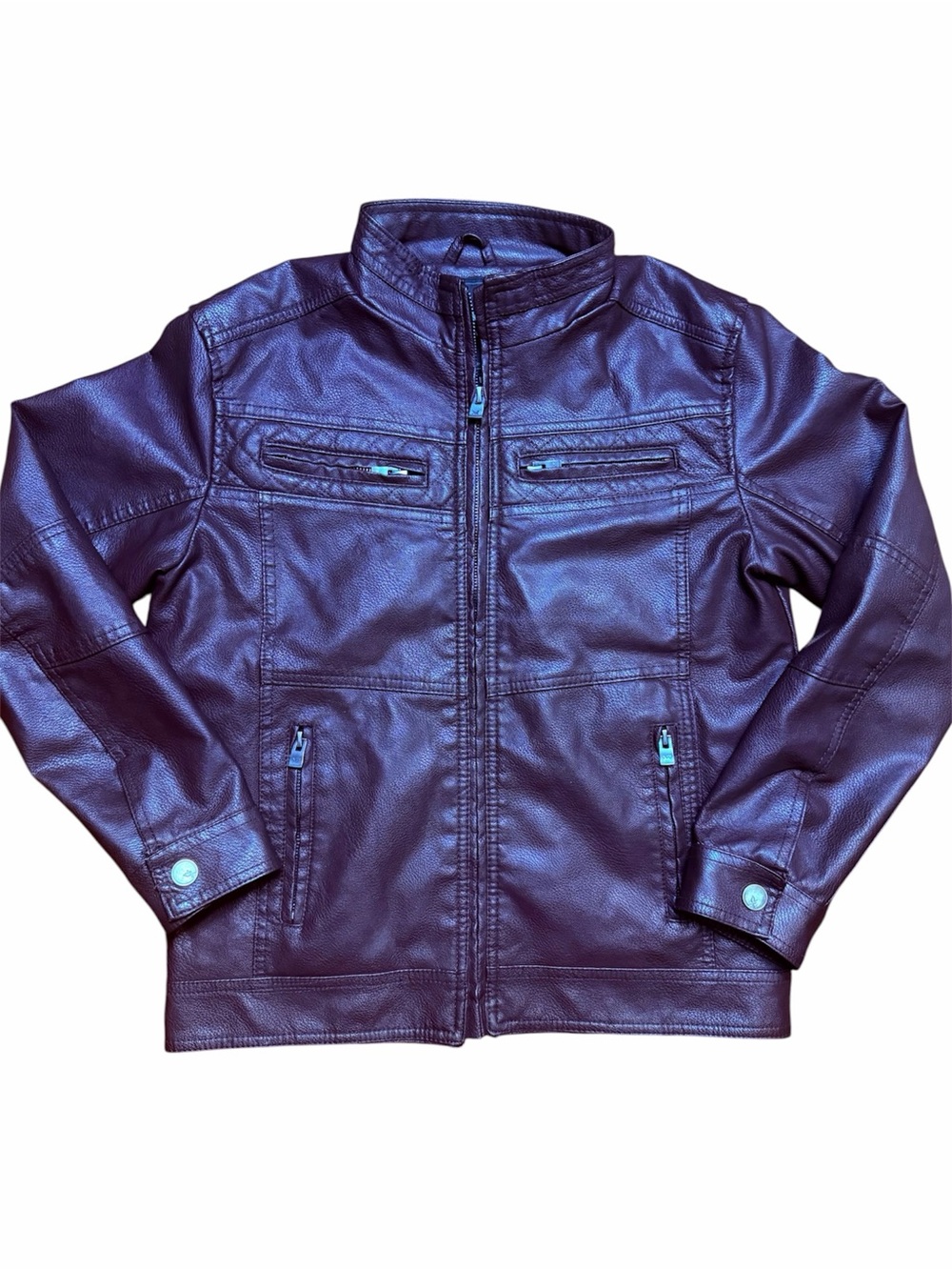 XRAY Girls Maroon Faux Leather Zip-Up Moto Jacket Sz. L (14-16)
